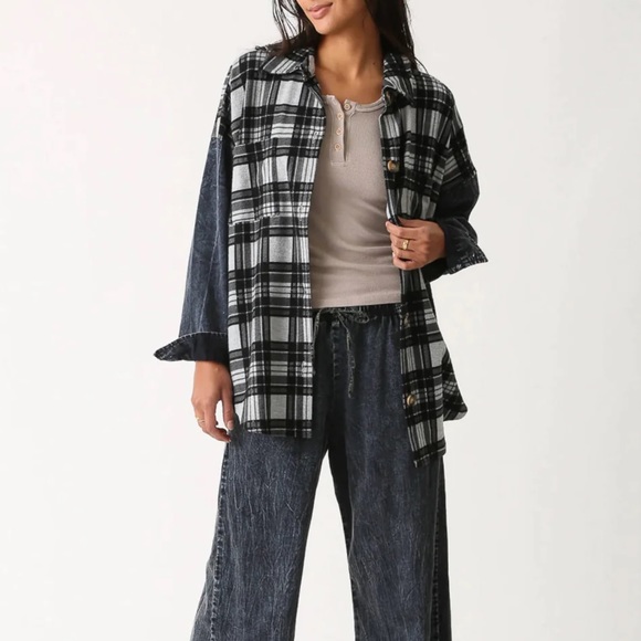 Electric & Rose Fletcher Jacket Plaid/Denim Blue Size XLarge - Picture 4 of 8